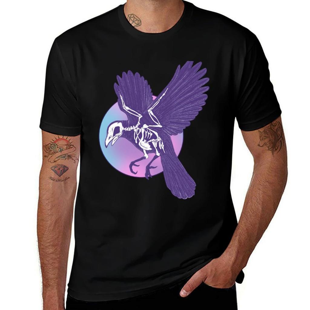Crow skeleton and moon T-Shirt Plus Size Quick Dry Sports Tee