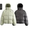 Unisex Hooded Short Puffer Jacket With 85% White Duck Down Warm Winter Coat Teens Adults