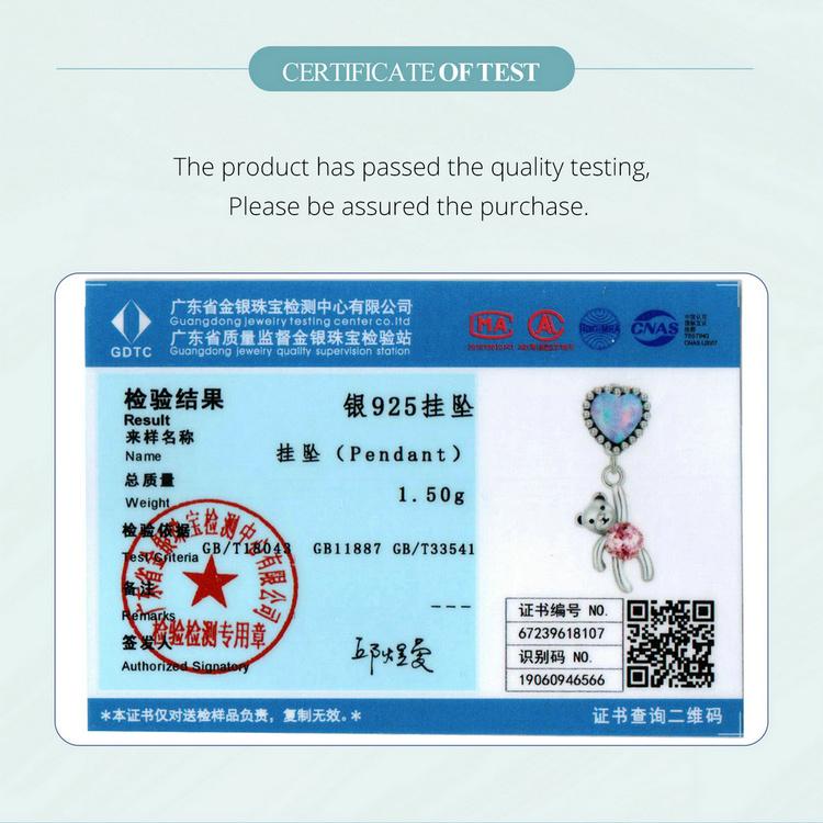 WOSTU Korálky s přívěskem medvídka ze sterlingového stříbra 925 pro náramek DIY šperky