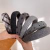 Gray Plush Wide Brim Headband: Versatile Women's Hair Accessory