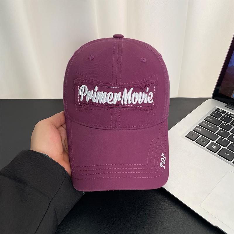 Embroidered Letter Baseball Cap Men's Four Seasons Deep Top Wide Brim Sunshade Cap Women's Face Small Casual Versatile Sun Hat