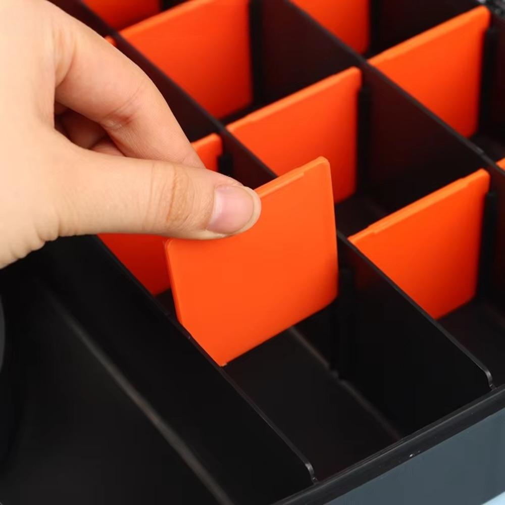 15 Inch Portable Plastic Tool Parts Box PC Organizer Adjustable Detachable Chest Case for Tool Hardware Fastener Screw