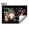 Indoor Window Art Christmas Gnome Cling, Waterproof Snowflake Glass Decal, PVC Decals Faceless Dwarf Static Sticker for Holiday Decoration Winter Home
