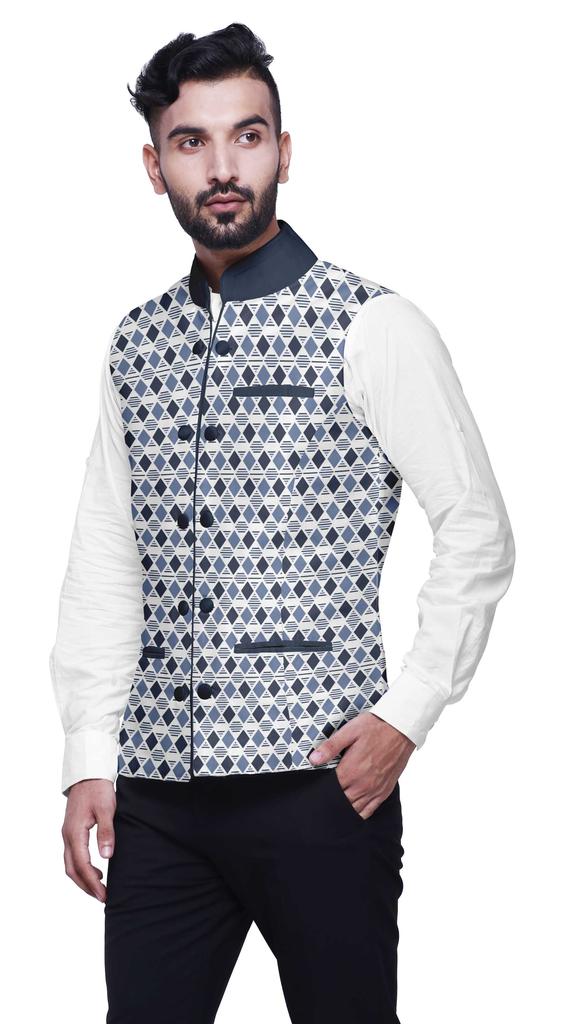 Atasi Artistic Printed Wedding Jackets For Men Nehru Jacket Waist Coat For Wedding & Festive