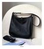 Genuine Leather Evelyn Crossbody Tote - Women's Cowhide Bag with Wide Shoulder Strap