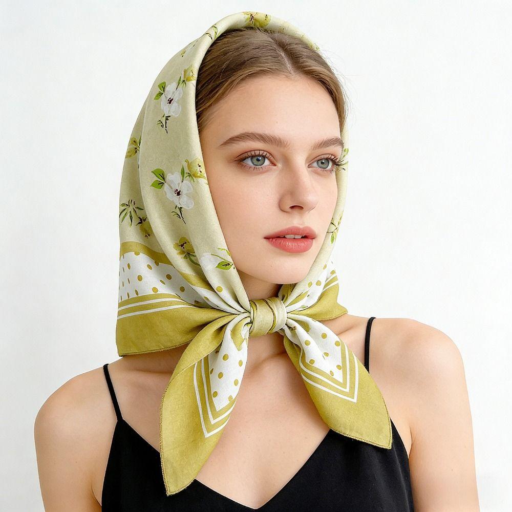 Breathable Cotton Square Scarf Korean Small Scarves Elegant Square Handkerchief  Beach