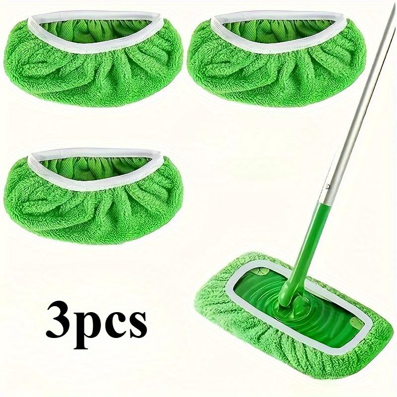 Washable Mop Pads - High Absorbency Green Reusable Mop Pads, Durable Polyester Fiber for Hardwood Floors, Tile, Carpet