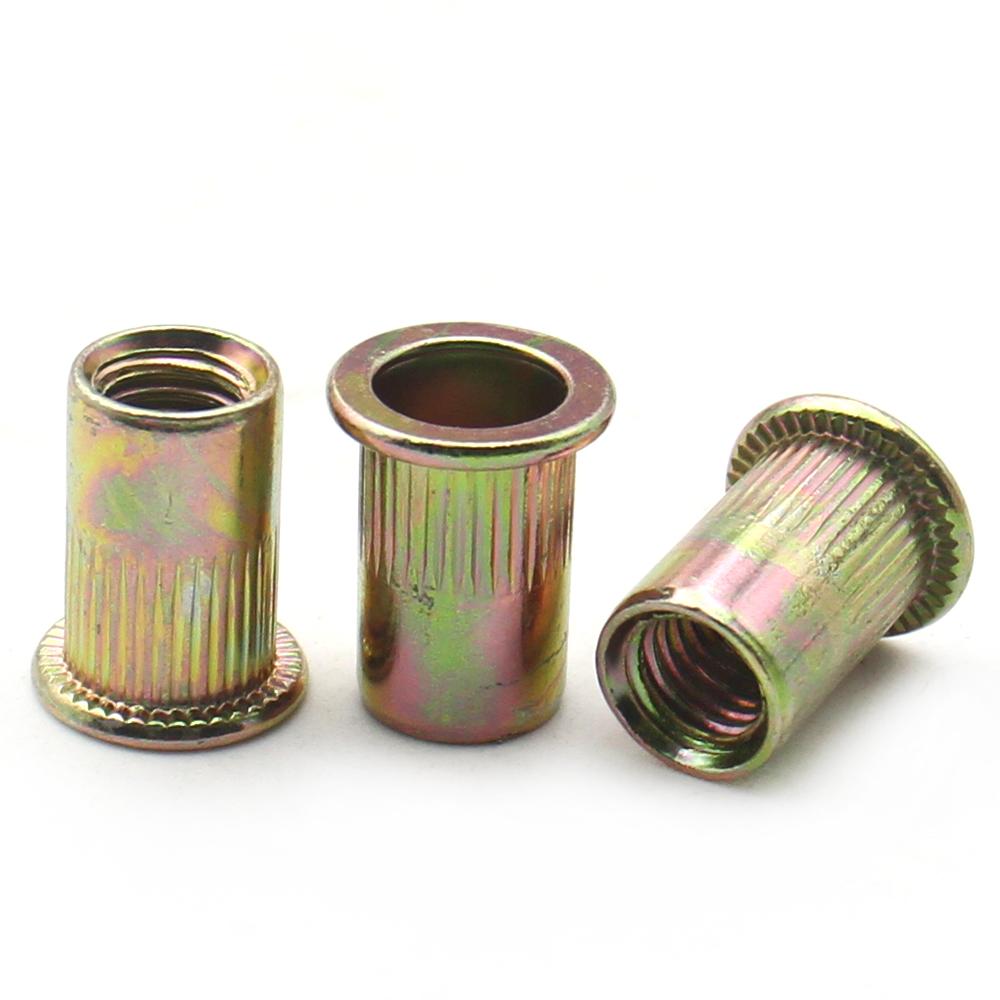 5-50pcs M3 M4 M5 M6 M8 M10 M12 Blind Rivet Nut  Rivnut Yellow Zinc Plated Threaded Inserts for Housings Panels