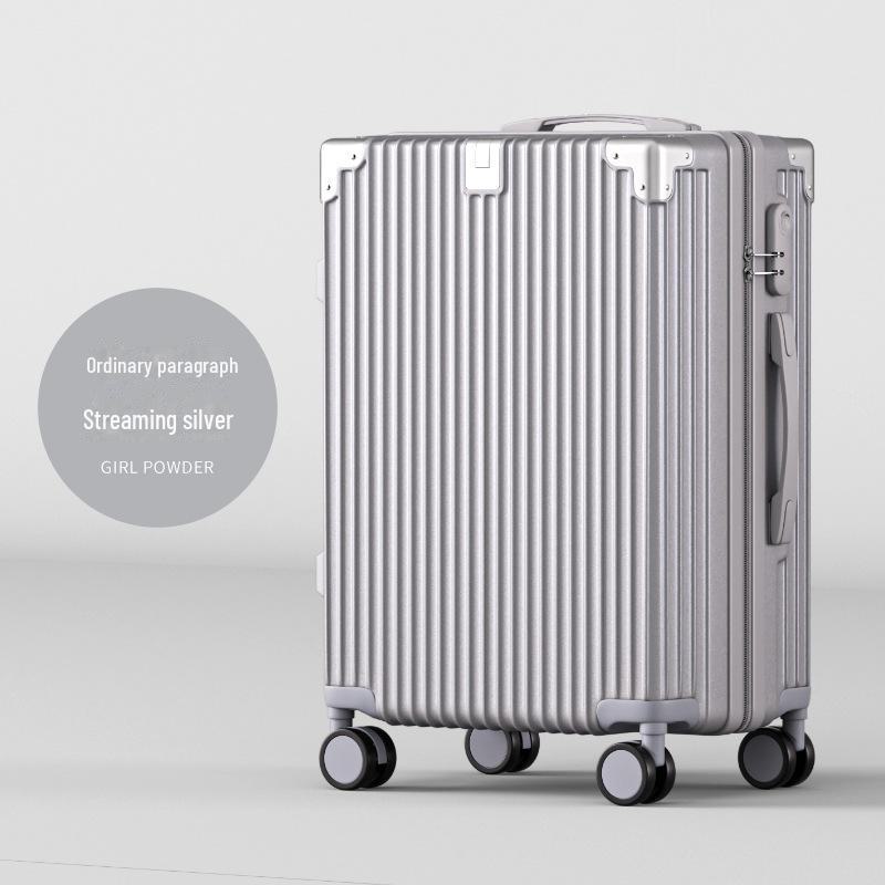 2024 New Multifunctional Luggage: 20-Inch Travel Suitcase & 24-Inch Trolley Case with Lock, Leather Finish, Unisex Design