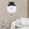 Creative Cat Pendulum Wall Hanging Clock Lovely Cartoon Silent Clock for Home Living Room Dining Room Kids Bedroom Decoration