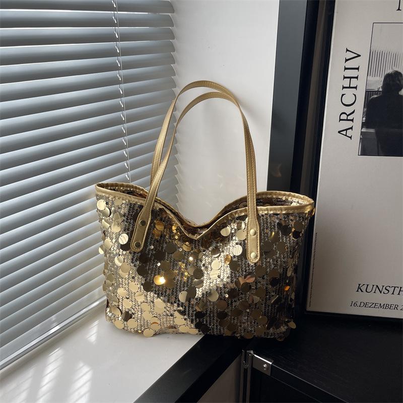 

Премиальная сумка женская новая модная сумка-мессенджер с пайетками, нишевый дизайн, сумка подмышку, сумка на плечо золотой