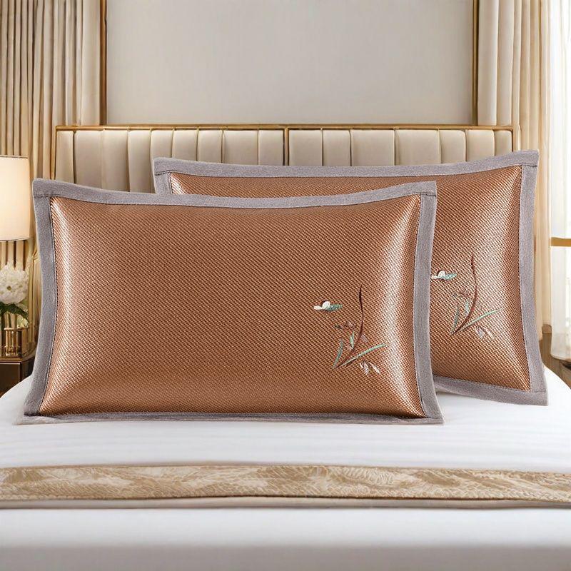 Summer Ice Silk Dual-Sided Cool Pillowcase: Washable, High-Grade, and Perfect for Students and Adults