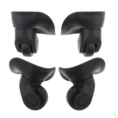 2 Pairs Black Durable Luggage Suitcase Wheels Casters For