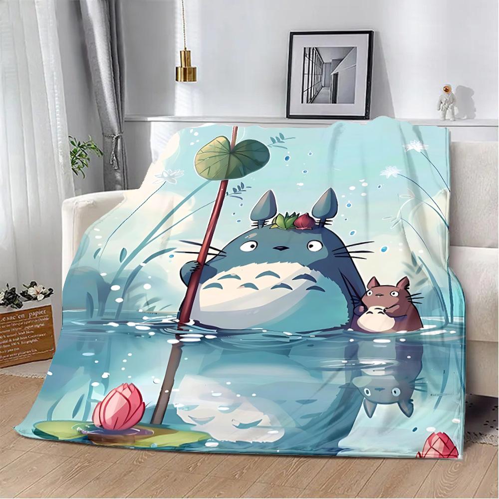 Hot Anime Cartoon Printed Blanket Picnic Blankets Warm Blanket Soft and Comfortable T-TotoroS Blanket Home Travel Birthday