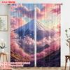 2pc  2D plane printing Contemporary Curtains Cherry blossoms and Mount Fuji Polyester (without rod) All Seasons Ldeal for