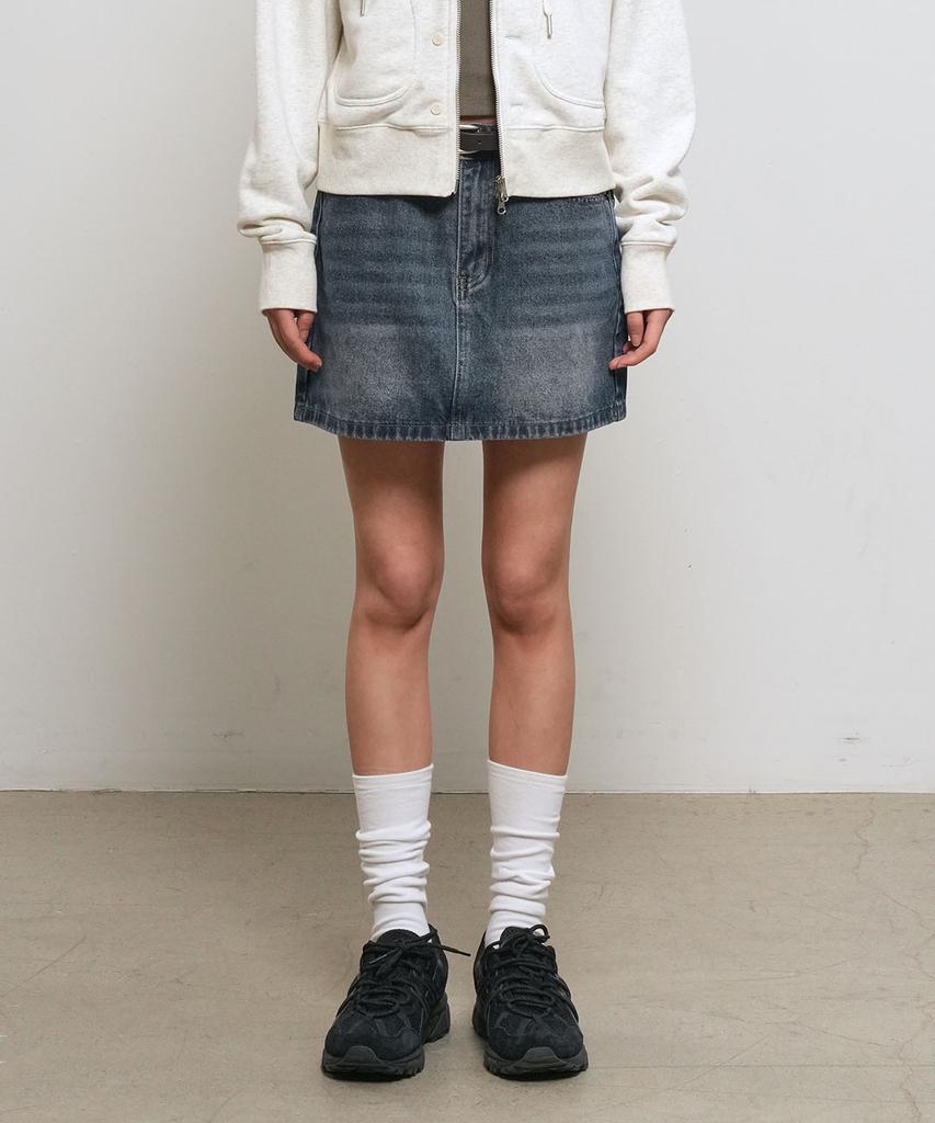 General Idea Washed Denim Mini Skirt [Dark Blue] / Gf1Lsk502