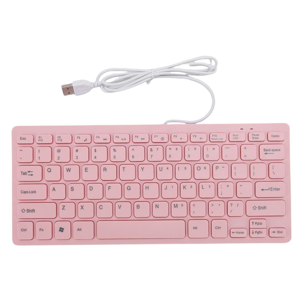 Small Wired Keyboard Roseate Quiet USB 78 Keys Computer Keyboard with Anti Slip Foot Pads for