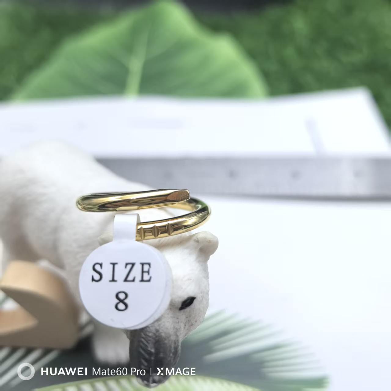 Fashionable, Trendy, Charming, Personalized, Versatile, Stainless Steel Nail Ring, diamond Inlaid Sleeve Ring 5 золотой