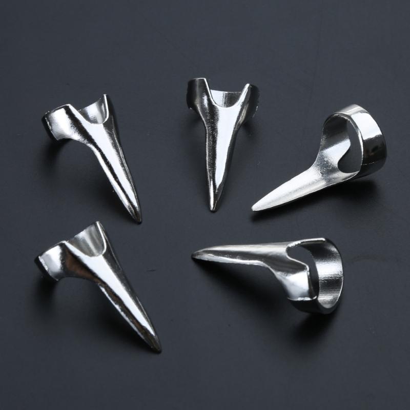 5pcs Retro Nail Finger Ring Comb Tip Joint Ring Halloween Cosplay Curling Hair Extension Tool Punk Party Jewelry Gift