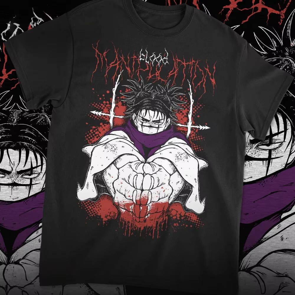 Neues Anime Jujutsu Kaisen Choso Blut Grafik T-Shirt Baumwolle Übergroßes Shirt Unisex Y2k Herren Kurzarm Rundhalsausschnitt Hohe Qualität