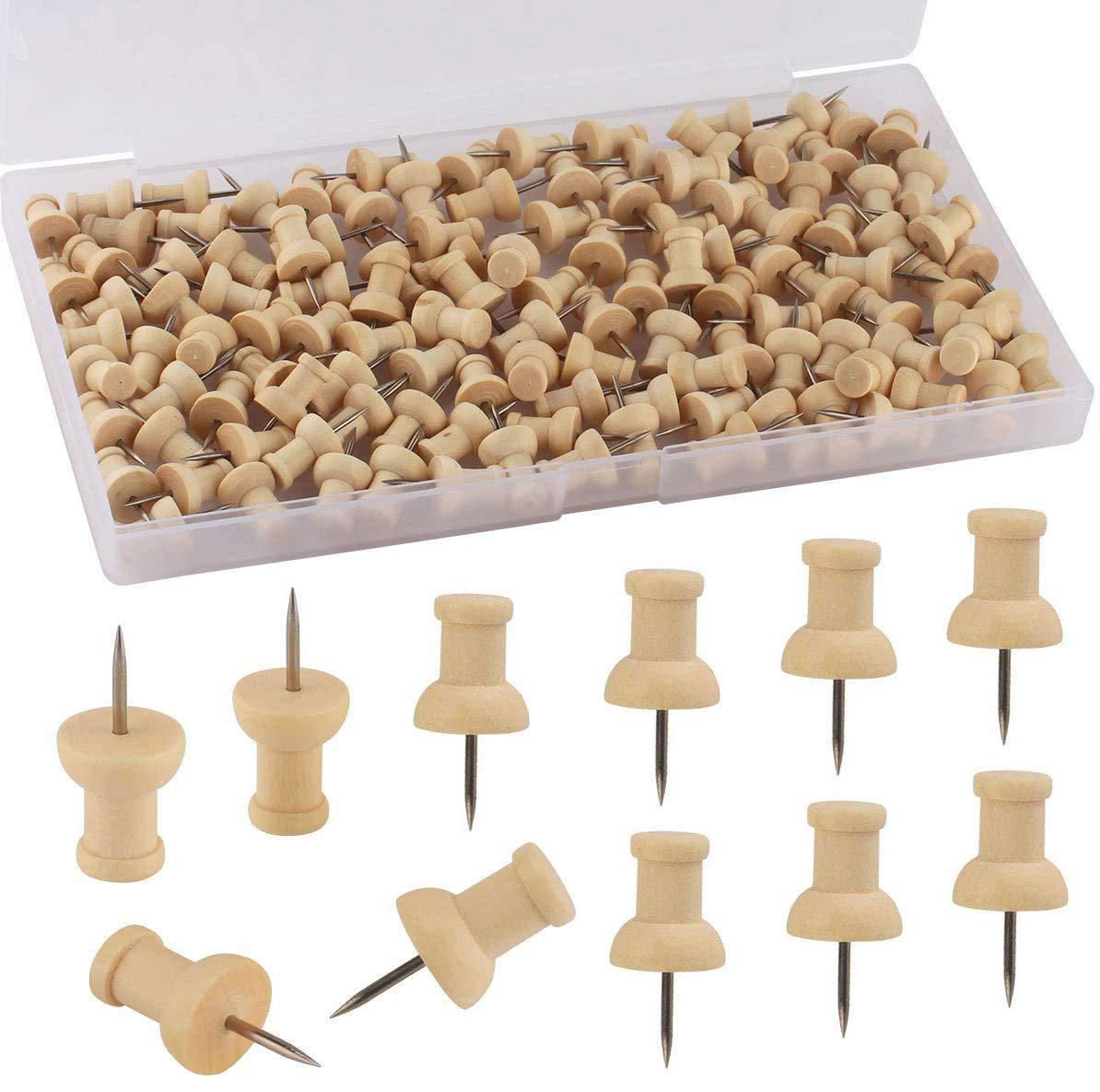 Creative Boxed Wooden Pushpins for Kindergarten Art and Craft Projects Wooden
