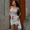 Sexy Wedding Party Dress Women Elegant Lace High Waist Bandage Bodycon Mini Dress Strapless Slim Corset Evening Dress