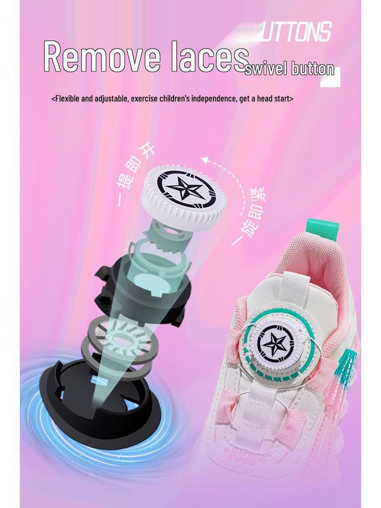 2025 Herbst/Winter Leder-Sportschuhe für Mädchen mit Drehverschluss