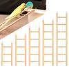 5-Size Natural Wood Bird Ladder Set for Parrot Cage - Multi-Length Wooden Perch with Easy Hook Installation for Parakeets, Cockatoos, Lovebirds
