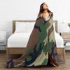 Green And Brown Camo Flannel Blanket Spring Soft Durable Throw Blanket for Kids Couch Chair Fashion Bedspread Sofa Bed Cover