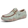 Men’s White Driving Shoes Handmade Moccasins Casual Retro Men’s Outdoor Wide Shoes Plus Size Anti Slip Boat Shoes