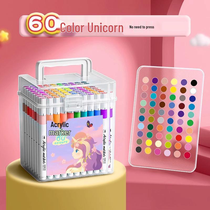 Acrylic Markers: 36 Color Washable, Stackable, Opaque Watercolor Pens for Children's Art Projects