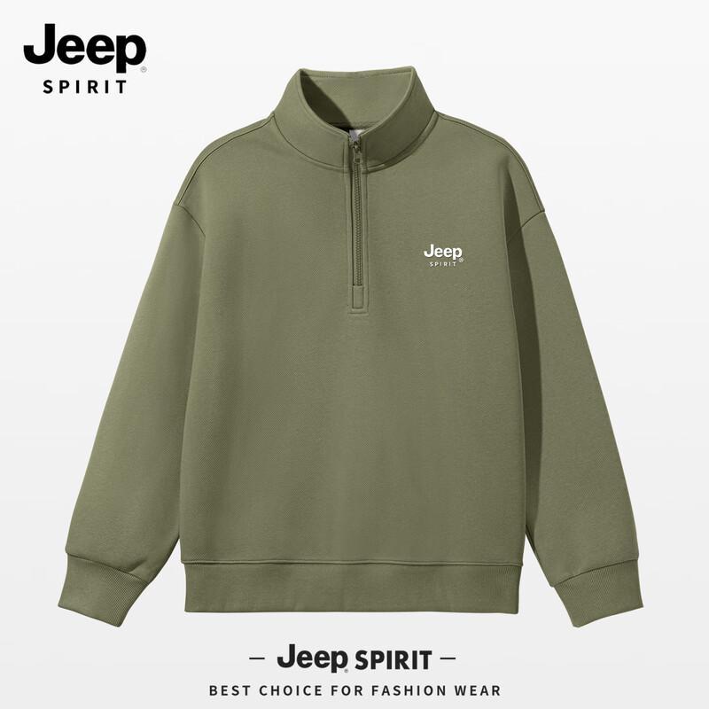 JEEP SPIRIT Men's 2025 Half-Zip Loose Sweatshirt