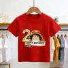 New Arrival Anime Happy2 Birthday Kids Pure Cotton Printed TShirt  Perfect for Gifting