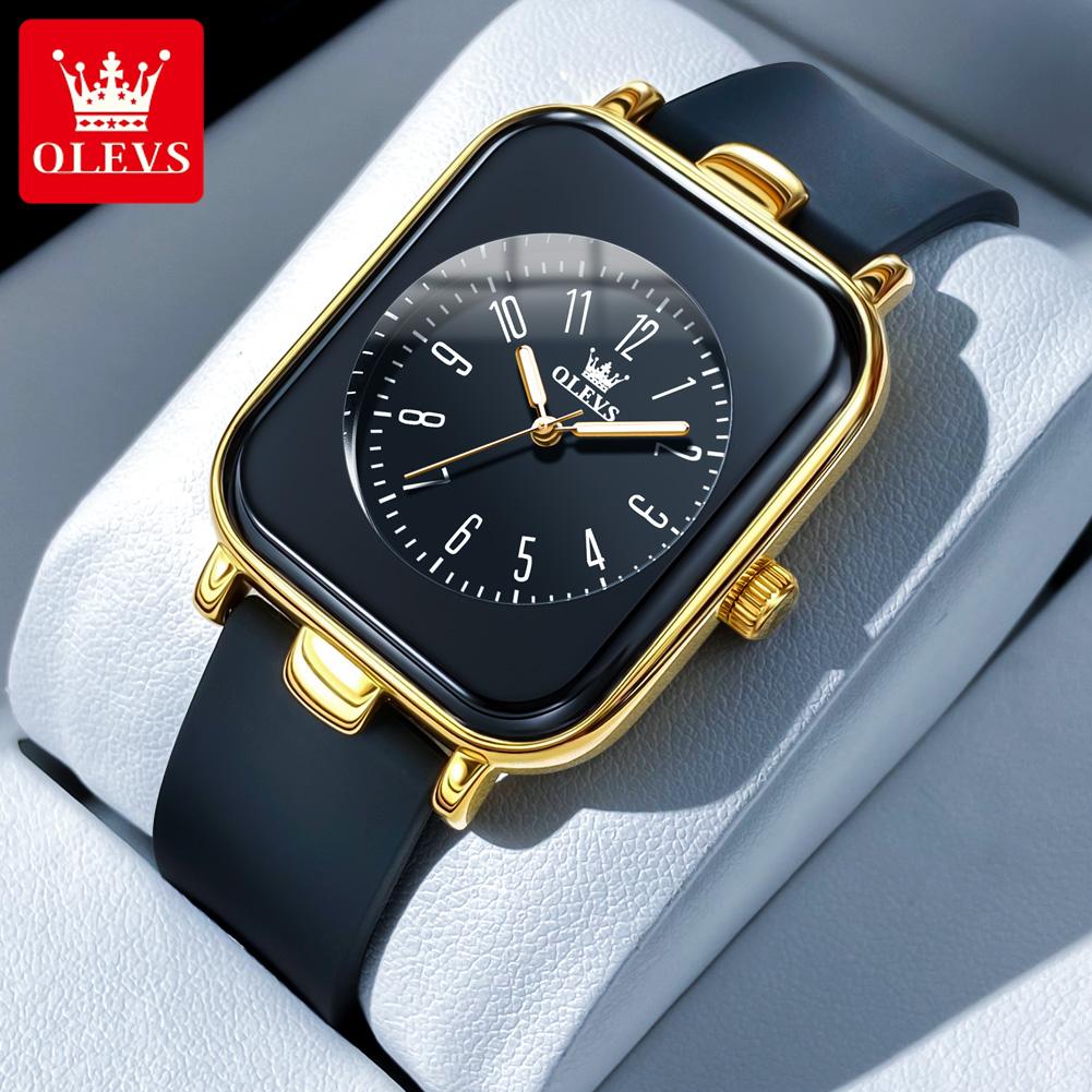 OLEVS Women's Watches Simple Elegant Quartz Wristwatch Original Waterproof Silicone Strap Luminous Hands Trend Fashion Style