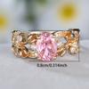 Cute Female White Pink Zircon Stone Ring Vintage Gold Color Wedding Jewelry For Women