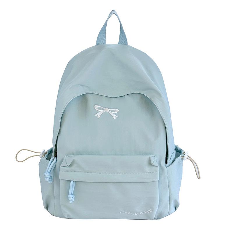 Schoolbag College Student Backpack Junior High School Student Computer Bag Korean Version Simple Girl Bow School Bag Large Capacity Backpack Female