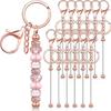 Portable 12 Pcs Beadable Keychain Charm Set Sturdy Alloy Blanks Beading Keyring Accessories for Craft Suppplies Jewelry