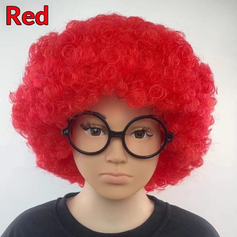 Gift Various Coloured Props Clown Cosplay Football Fans Black Afro Curly Wig Synthetic Wigs Curly Hair Children/Adults Dressing