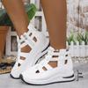 Fashion Closed Toe Breathable Clogs with Heel Suit Female Beige Large Size 2025 Summer Low-heeled Sports Low Sandals Woman Leather Shoes