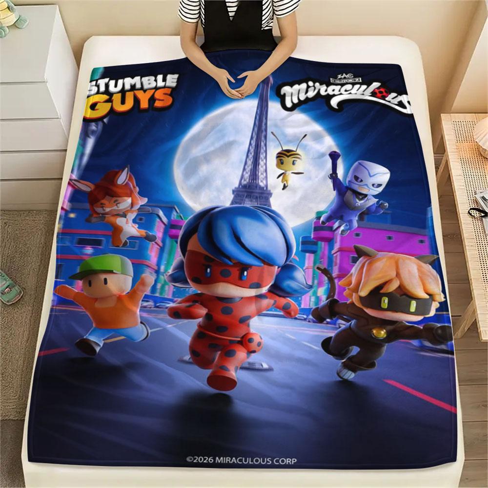 1PC Stumble Guys Clash Blanket, High Quality Comfortable for All Seasons, Home Decor, Warmth and Comfort