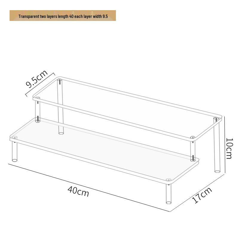 Acrylic Three-Tier Handheld Display Stand for Pop Mart Dolls, Jasmine Cosmetics, Wallets, and Jewelry
