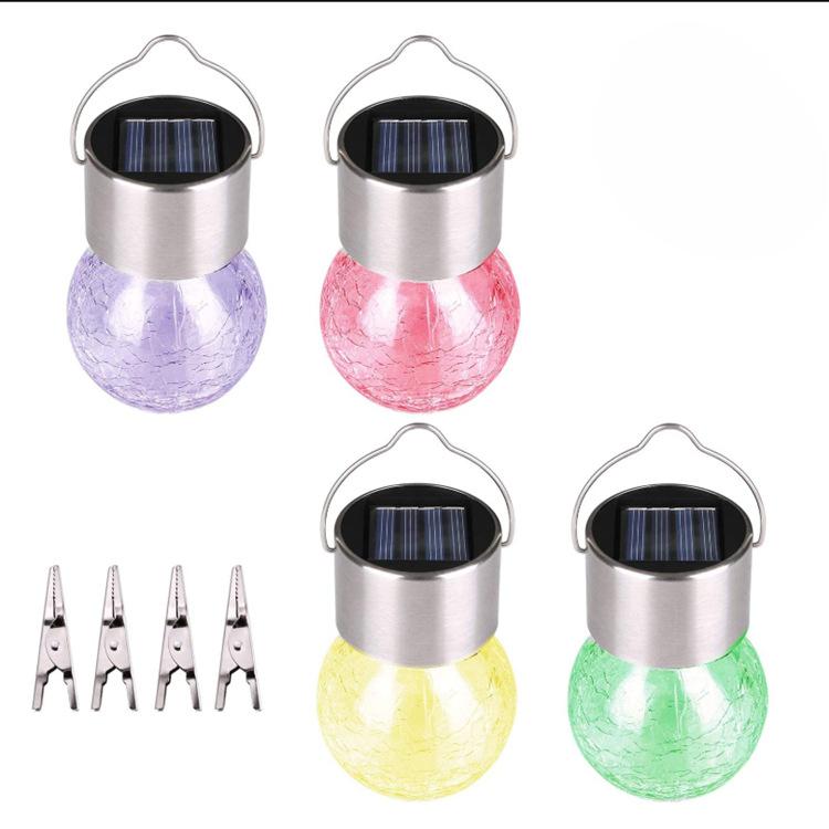 1PC Outdoor Solar Glass Ball Chandelier Crack Ball LED Vine Ball Lamp Garden Decorative Light String Garden Light Decorative Light