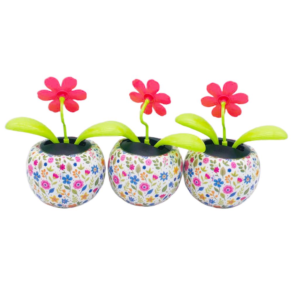 Solar Powered Flower Dancing Toy Car Pendant For Car Styling Dahsboard Ornaments Home Decoration Nodding Swinging Dancing Toy