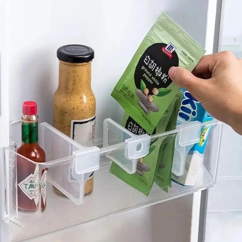 Refrigerator Storage Partition Board Plastic Shelf Separating Divider Clip Fridge Side Door Food Storage Rack Kitchen Accessory