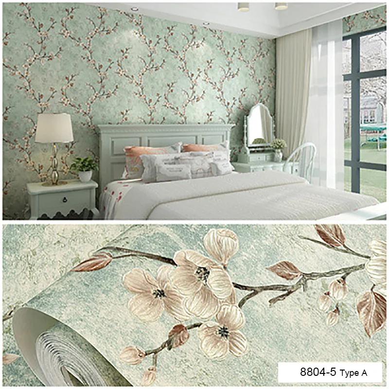 Retro Plum Blossom AB with Self Adhesive Wallpapers  Bedroom Living Room Restaurant Home Decoration Wallpaper Self Adhesive