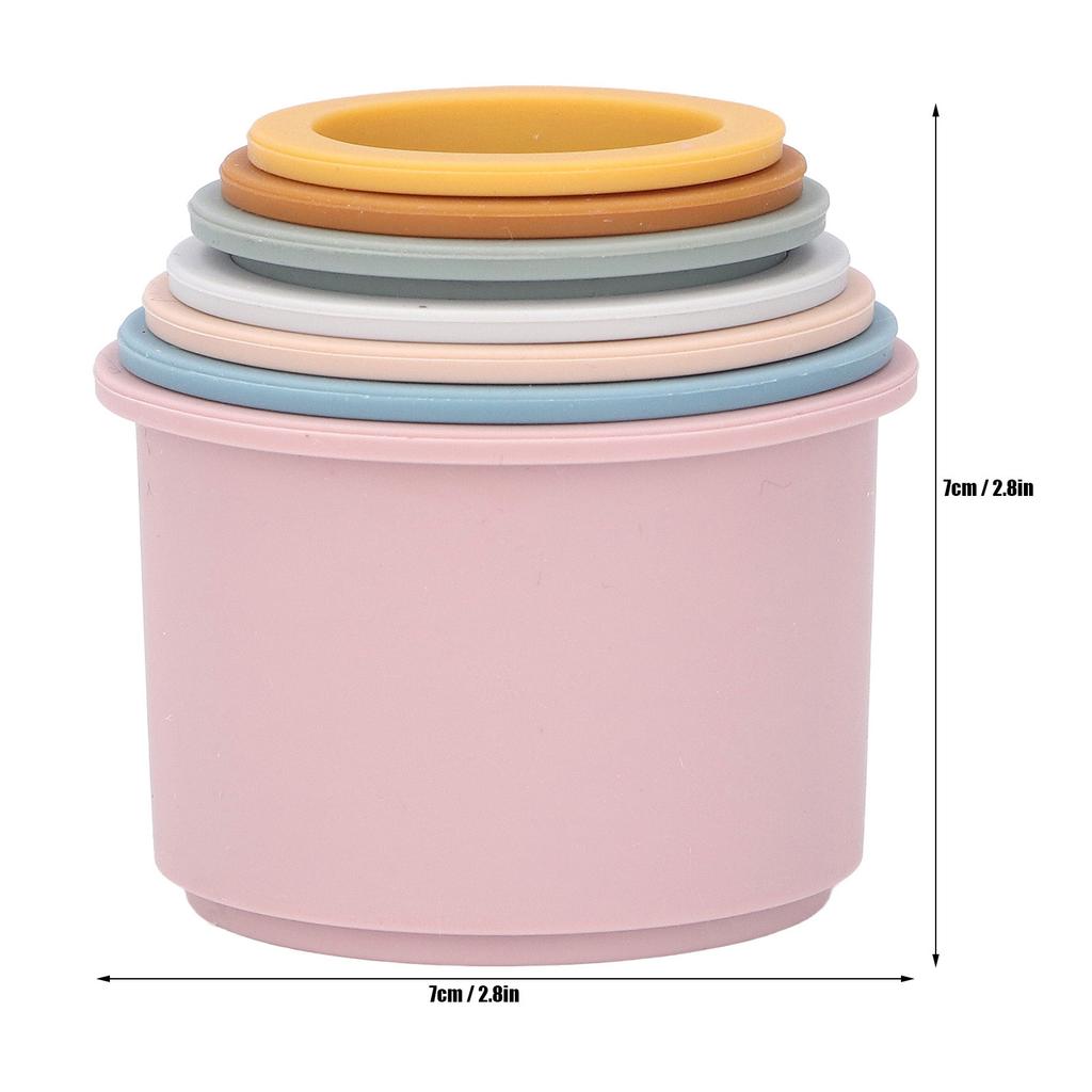 7 Pcs Stacking Cups Animal Silicone Colored Children s Stacking Cup Toys Baby Splashing Bath Toys