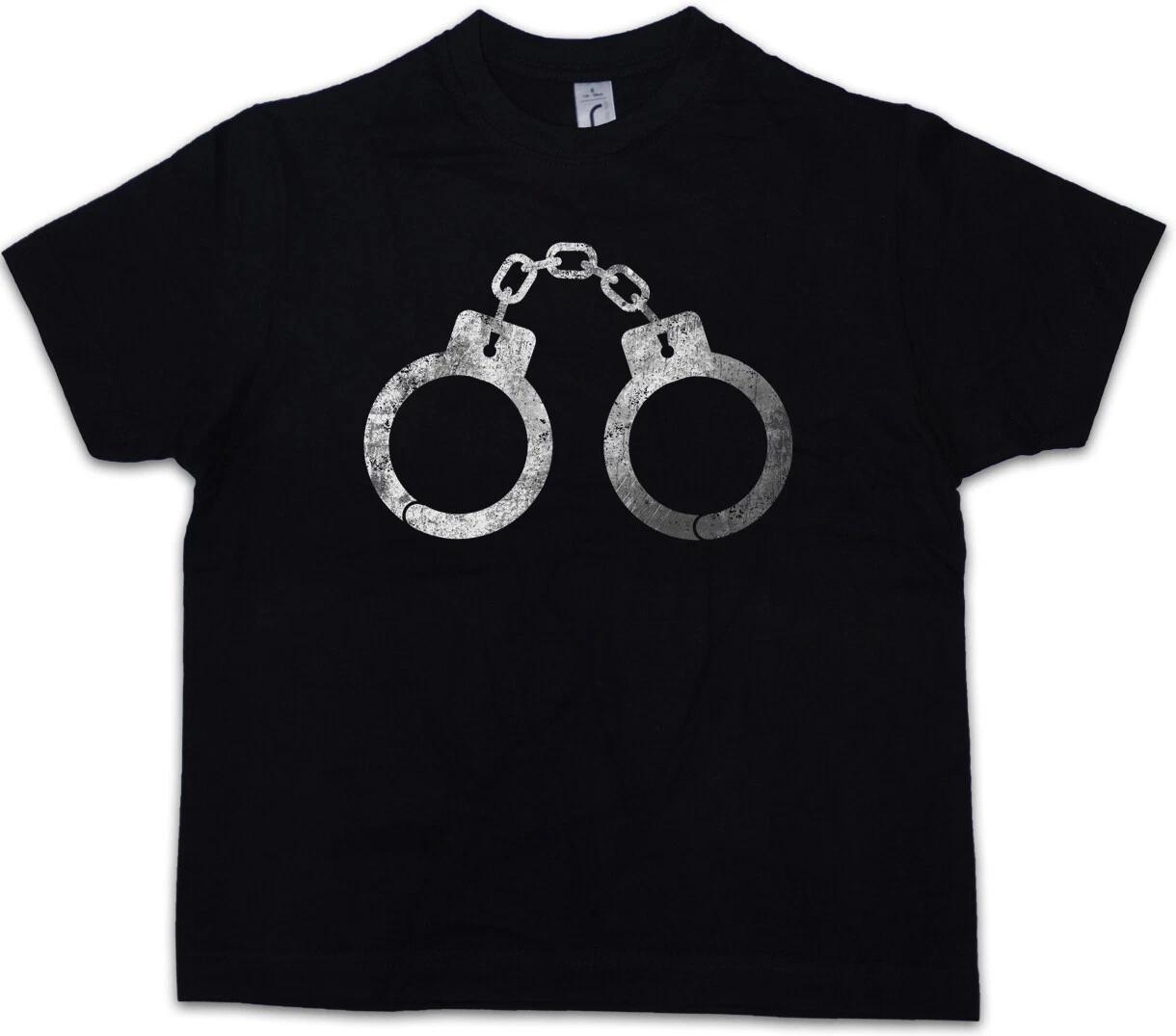 HANDCUFFS Kids Boys kids boys T-Shirt Criminal Gangster Police Cuffs Handcuffs 130