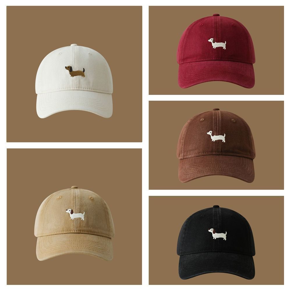 Embroidery Sun Hat Korean Style Peaked Cap Versatile Cartoon Animal Baseball Cap  Outdoor