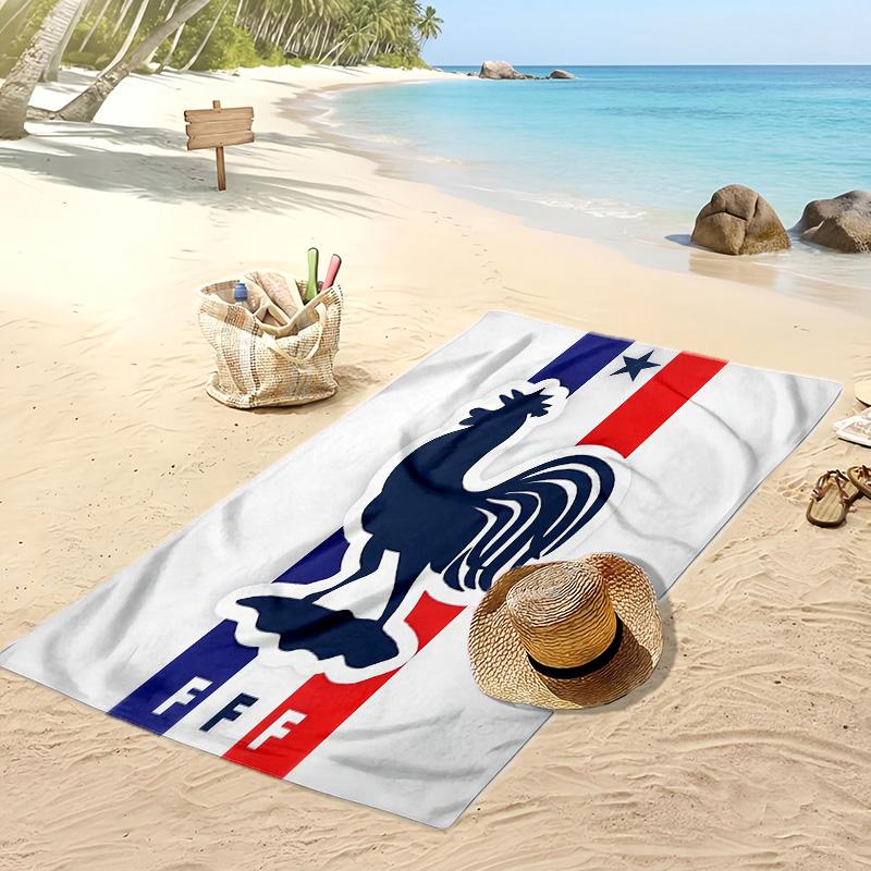 France National Football Team Printed Beach Towel Quick Dry Soft TowelPortable Large Rectangular Beach Blanket for Travel Swimming Pool