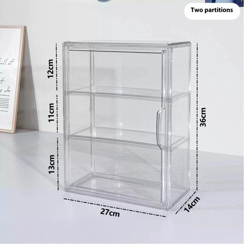 1/2/3 Warstwy Pudełko do Przechowywania Labubu Przezroczyste Akrylowe Pudełka Ekspozycyjne Organizer na Lalki Biurkowy Pyłoszczelna Szafka Domowe Przechowywanie